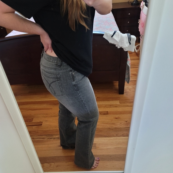 Calvin Klein Black Washed Flare Jeans - Picture 9 of 10